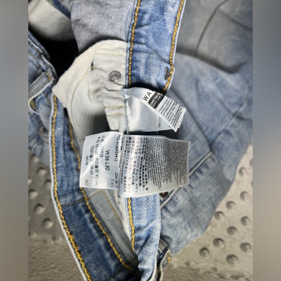 Levi’s Men’s 514 Straight Leg Stretch Jeans 36 x 30 Lightwash Denim EUC - Picture 6 of 7